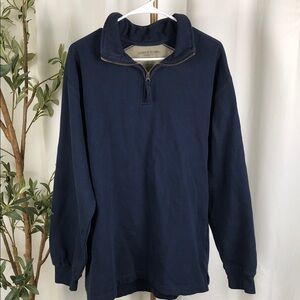Faded Glory Navy Quarter-Zip Pullover Sweater Sz L (M1)